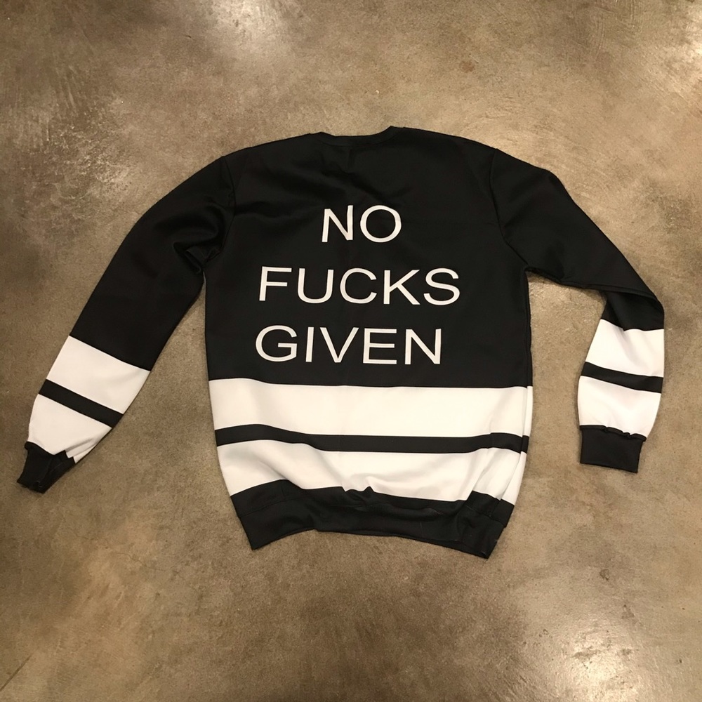 Mildly aggressive sweatshirt
